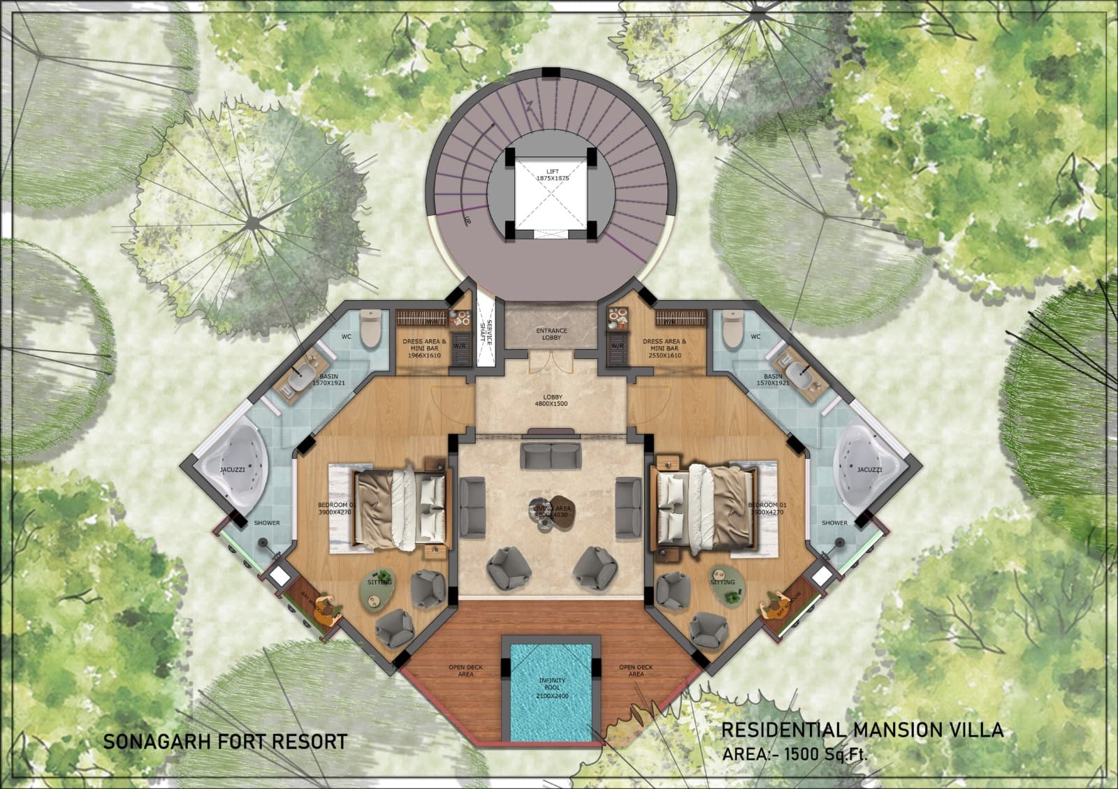 Residential Mansion Suites (2BHK) — विरासत-ए-सोनागढ़ at Sonagarh Fort Resort
